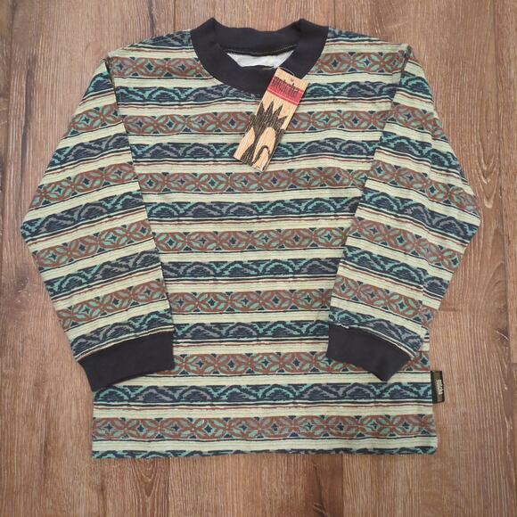 VTG Gotcha Boy's Size Medium Shirt Surf Skate Aztec Stripe Pattern Made in USA - Picture 1 of 6